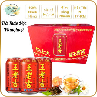   Thùng 24 lon x 310ml  Trà Thảo Mộc Wanglaoji Hoàng Lão Cát_THỊ MINT MART. 