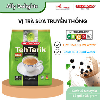  Trà sữa tự pha Malaysia vị truyền thống Aik Cheong Teh Tarik Classic 3 in 1 38gram x 12 gói 