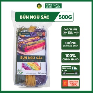  Bún Ngũ Sắc Eatclean 100% Rau Củ Tự Nhiên Sợi Dai Mềm Thơm Ngon Tpi Group 500G 