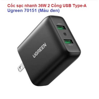 Cốc sạc 2 cổng USB ( 17W 20384,  36W 60468 , 36W 70151 ) Ugreen