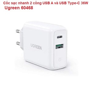 Cốc sạc 2 cổng USB ( 17W 20384,  36W 60468 , 36W 70151 ) Ugreen