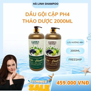   CHÍNH HÃNG  Cặp dầu gội 2l  PH4 Thảo Dược Bồ Kết Chanh Sả Kích Thích Mọc Tóc 