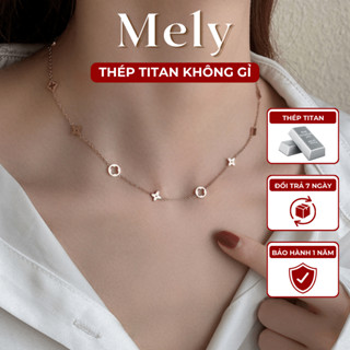 [KHÔNG ĐEN GỈ] Dây chuyền thép Titan cỏ bốn lá mạ vàng sợi mảnh cá tính thời trang - Mely TT99