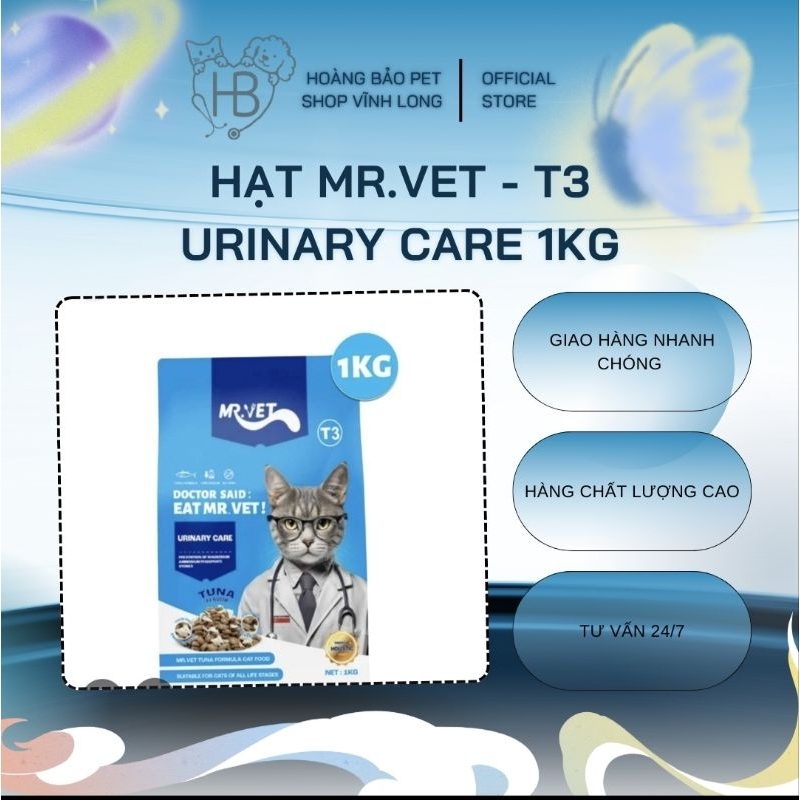Hạt Mr.Vet T3 Urinary care 1kg