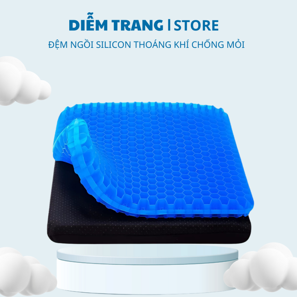 Đệm Ngồi Silicon 3D 2 Lớp Thoáng Khí - Nệm Ngồi Ghế Ô Tô, Văn Phòng ( Hàng Đẹp )