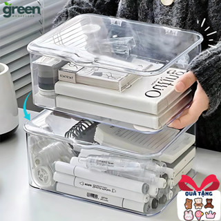  Hộp Lưu Trữ Để Bàn Trong Suốt Acrylic Có Nắp Đậy Chống Bụi Hộp Nhựa Trong Suốt Đựng Đồ Đa Năng 