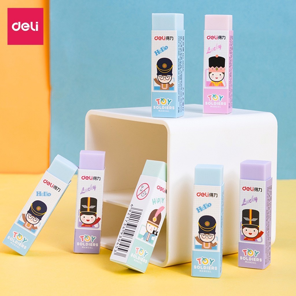 Gôm Tẩy 4B DELI 3045 chú lính chì - Tẩy Êm, Không Bám Bụi - Phù Hợp Học Sinh & Văn Phòng