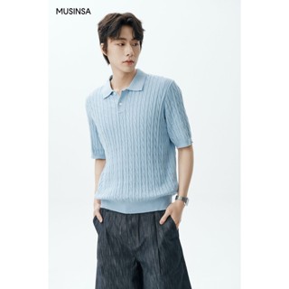 Áo POLO dệt kim nam tay ngắn, dệt vặn thừng - 304