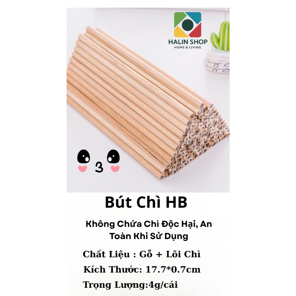 [ COMBO 50 ] Bút Chì Thân Gỗ HB - Set 50 Bút Chì HB Thân Gỗ Ruột Đen