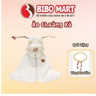 Áo choàng xô muslin tránh gió, tránh nắng kèm mũ chắn giọt bắn mềm mại cho bé Mimo Baby QA31