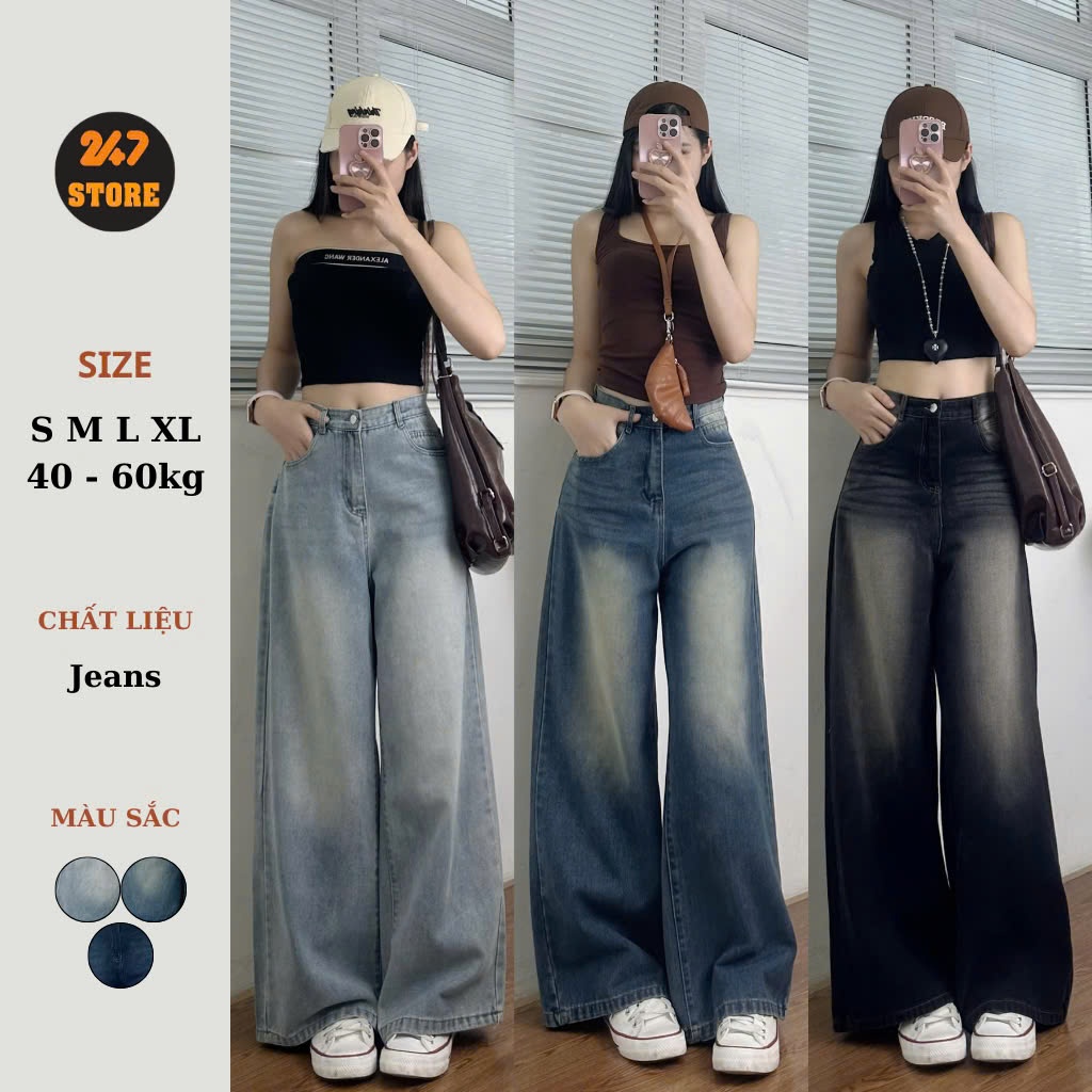 Quần Jeans Ống Suông 247Store nhiều màu tôn dáng form unisex nam nữ đi học đi làm | BigBuy360 - bigbuy360.vn