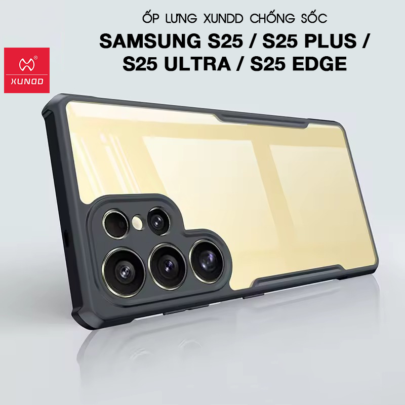 Ốp lưng XUNDD Samsung S25/ S25 Plus/ S25 Ultra/ S25 Edge - Chống shock, Mặt lưng trong, Viền TPU