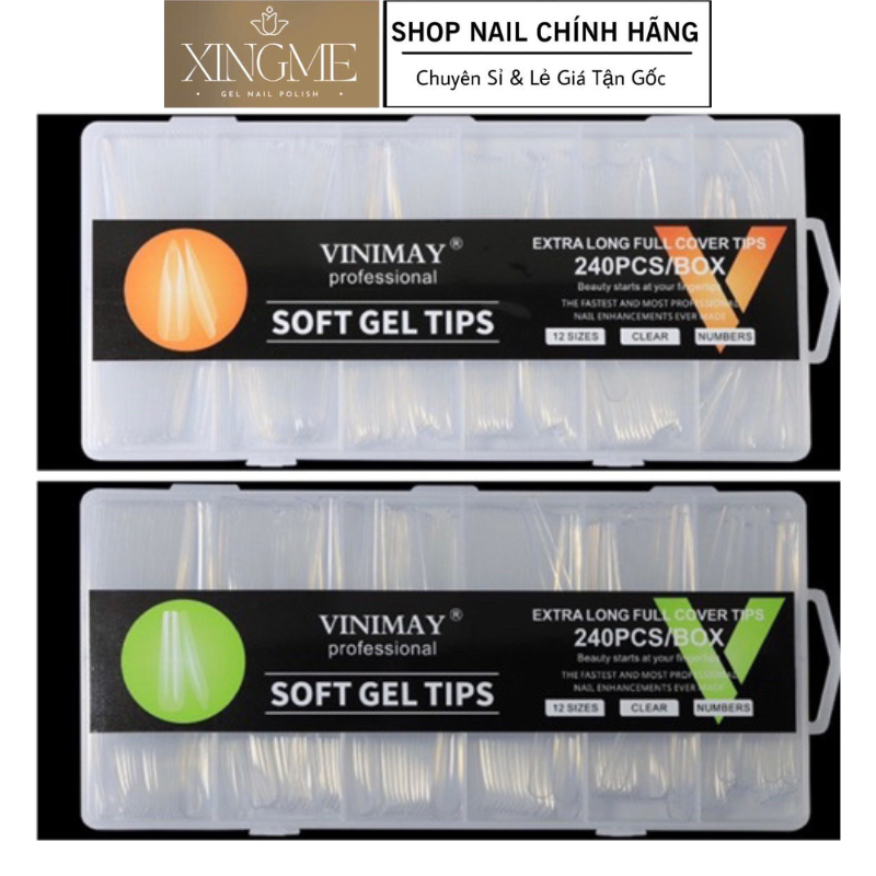 Móng up và típ nối siêu dài VINIMAY hộp 240 móng [XINGME NAIL]