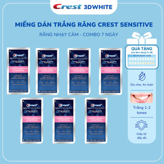 Miếng dán trắng răng Crest Sensitive (Răng nhạy cảm) Tẩy trắng răng chính hãng Combo 7 gói