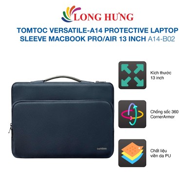 Túi xách chống sốc Tomtoc Versatile-A14 Macbook Pro/Air 13 inch A14-B02 - Hàng chính hãng