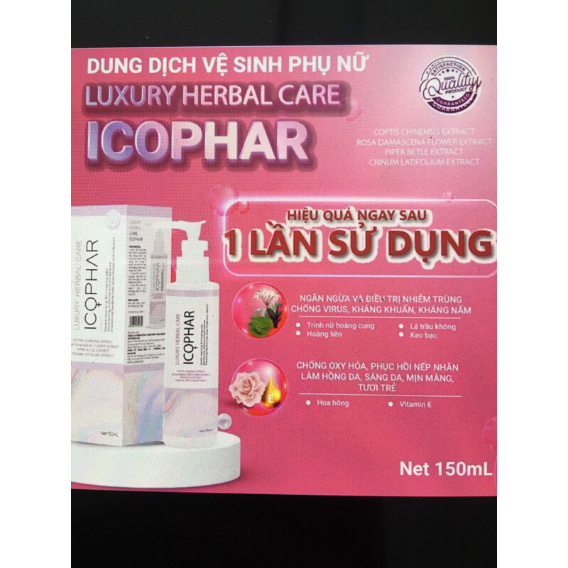 dung dịch vệ sinh phụ nữ và nam giới luxury herbal care icophar (nam nữ dùng được )