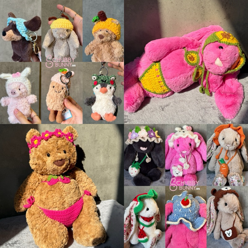 [HANDMADE-PHỤ KIỆN JlC] Nón/Túi/Yếm/Bikini Đan Len Jellycat