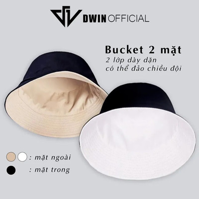 COMBO 2 Mũ bucket DWIN tai bèo vành nón trơn cụp Unisex phù hợp nam nữ MU01A