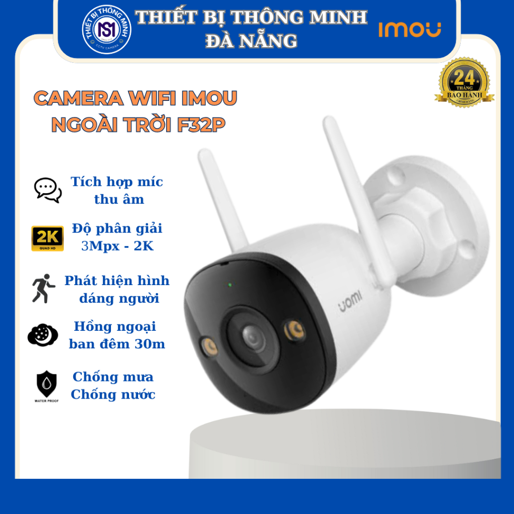 Camera Wifi IMOU F32P 3.0MP, ngoài trời chịu nước, Chính hãng Imou Việt Nam
