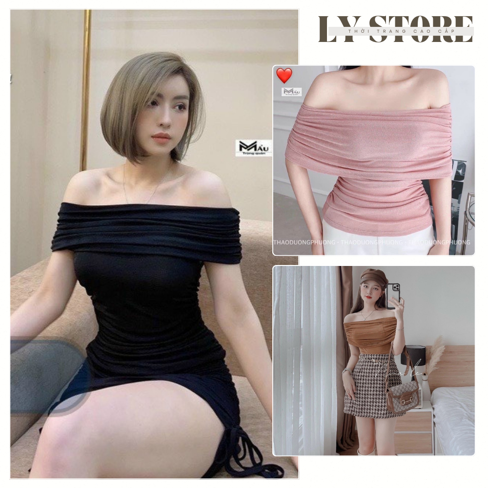 [ẢNH THẬT] Áo Kiểu Trễ Vai ,Áo bẹc vai nữ ,LY STORE