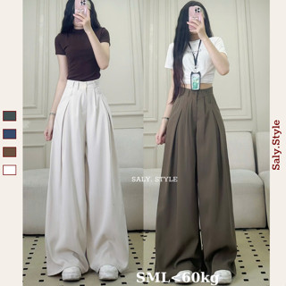  Ống 37cm  Quần Tây Ống Rộng Nữ SALY ly giữa lưng cao tôn dáng vải gold hàn cao cấp 