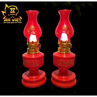 Cặp Đèn Dầu Led Dùng Pin Có Công Tắc - Đèn Thờ Vĩnh Cửu - Nội Thất An Việt