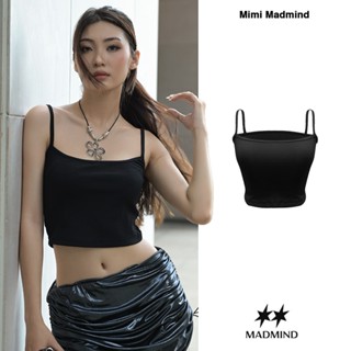 MADMIND Áo Hai Dây Ôm Body Nữ Vải Thun Len Trơn MIMI TOP - Màu Đen