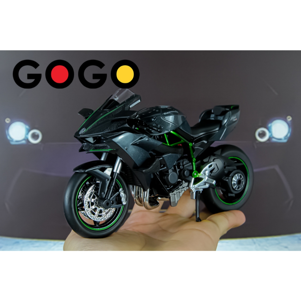 Mô hình xe Moto Kawasaki Ninja H2R sáng đèn tỷ lệ 1:12