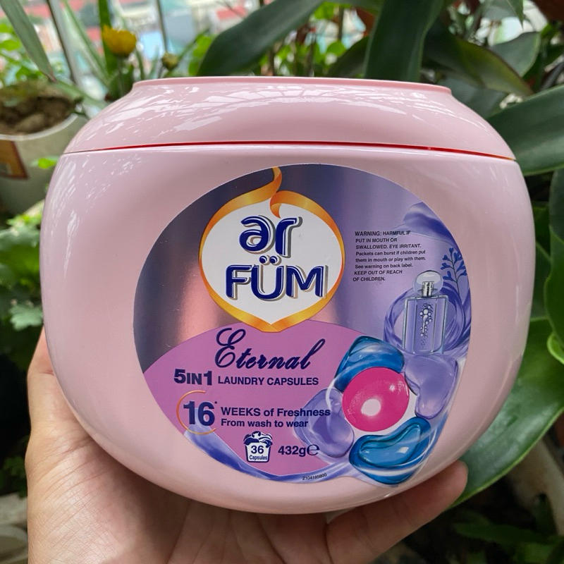 🍀 Viên giặt xả arFUM Eternal 5 trong 1, tinh dầu nước hoa thơm lâu 16 tuần, khử khuẩn 99% (hộp 36 vi