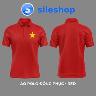 [ SILESHOP ] Áo thun Polo trơn - Áo Polo in cờ đỏ sao vàng gia đình size 10kg -90kg