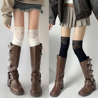  Tất đùi cao cổ dày dặn viền ren phối boot xinh yêu cosplay Nhật Bản style y2k 