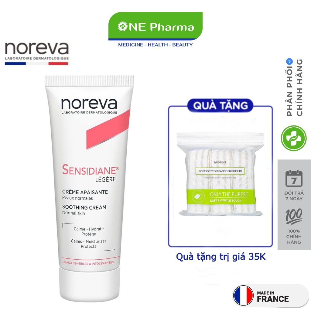 Kem Dưỡng Ẩm Noreva Sensidiane Legere Soothing Cream Cho Da Nhạy Cảm - 40ml