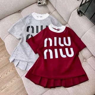 4-15 tuổi. Sét bộ chân váy xếp ly có lót váy cho bé gái in chữ niu niu chất vải cotton mềm mịn thấm hút mồ hôi. V03