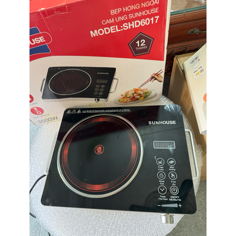 Bếp Hồng Ngoại Cảm Ứng Shunhouse SHD6017, Bếp Hồng Ngoại Đơn Sunhouse Công Suất 3500W