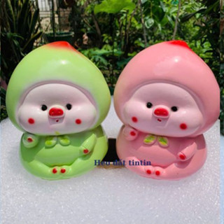 [Lỗ tròn]Ống tiết kiệm bé Đào đáng yêu(C20xD17)heo đất tiết kiệm lợn đất quà tặng decor sinh nhật