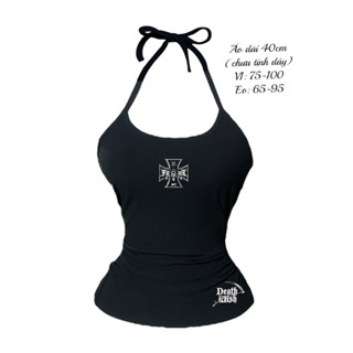  Yếm 2s y2k cột dây punk gothic hello kitty áo hở lưng tôn dáng new 