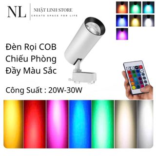 Đèn Rọi RGB 7 Màu Công Suất 20W / 30W Có Điều Khiển Từ Xa, Đèn Led Rọi Ray Trang Trí - Chưa Kèm Ray