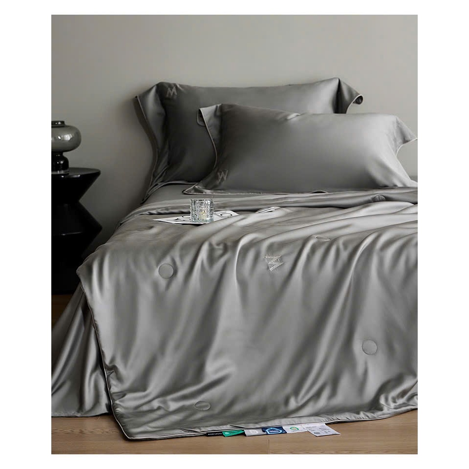 Bộ Chăn Ga Gối Mark Cross Thêu Logo Chữ M