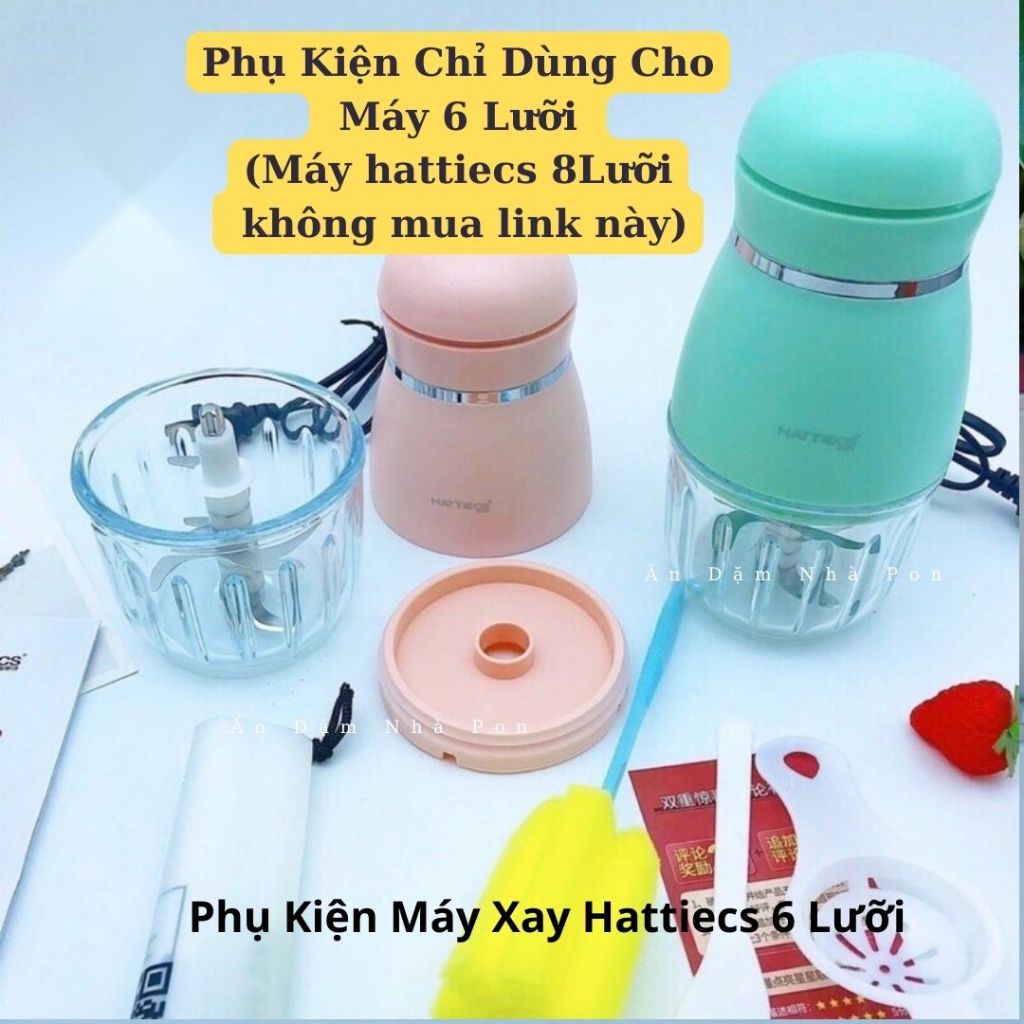Phụ Kiện Máy Xay Hattiecs 6 Lưỡi Cối Thủy Tinh Động Cơ Nắp Cối Lưỡi Dao