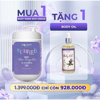 ( MUA 1 TẶNG 1) KEM BODY SEAWEED MEN RONG NHO SIZE 1KG TẶNG KÈM BODY OIL, DƯỠNG TRẮNG DA MỜ THÂM SẠM