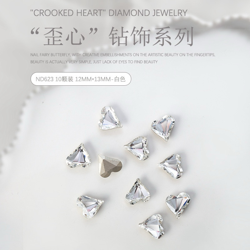 Sét đá khối tim siêu sáng 10viên ( size 12mm * 13mm)