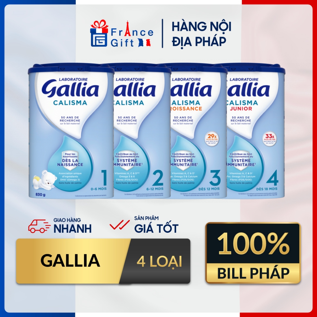 Sữa bột Gallia 1234, dòng sữa Pháp bổ sung dinh dưỡng cho trẻ từ sơ sinh - Hàng đi air mát lạnh