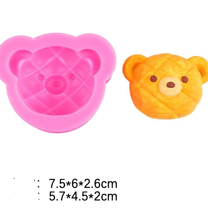Khuôn silicon mặt gấu kẻ MG04 khuôn bánh trôi  khuôn socola , rau câu, đất nặn