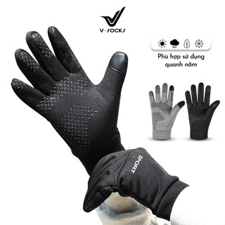 Găng Tay Lái Xe Chống Nắng Cho Nam Lót Nỉ Lông Cao Cấp VSOCKS  Ngón Tay Chạm Màn Hình Cảm Ứng - GLM03