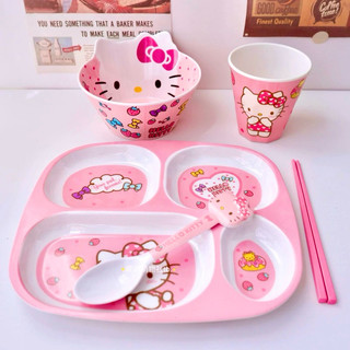 🌸𝐓𝐀̣̆𝐍𝐆 𝐐𝐔𝐀̀🌸 SET COMBO BÀN ĂN HELLO KITTY