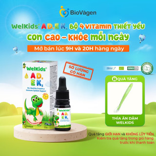 [ tặng thìa ]  WelKids ADEK tinh khiết bổ sung vitamin D3, K2 và A,E tan trong dầu olive hữu cơ tăng chiều cao cho bé kí