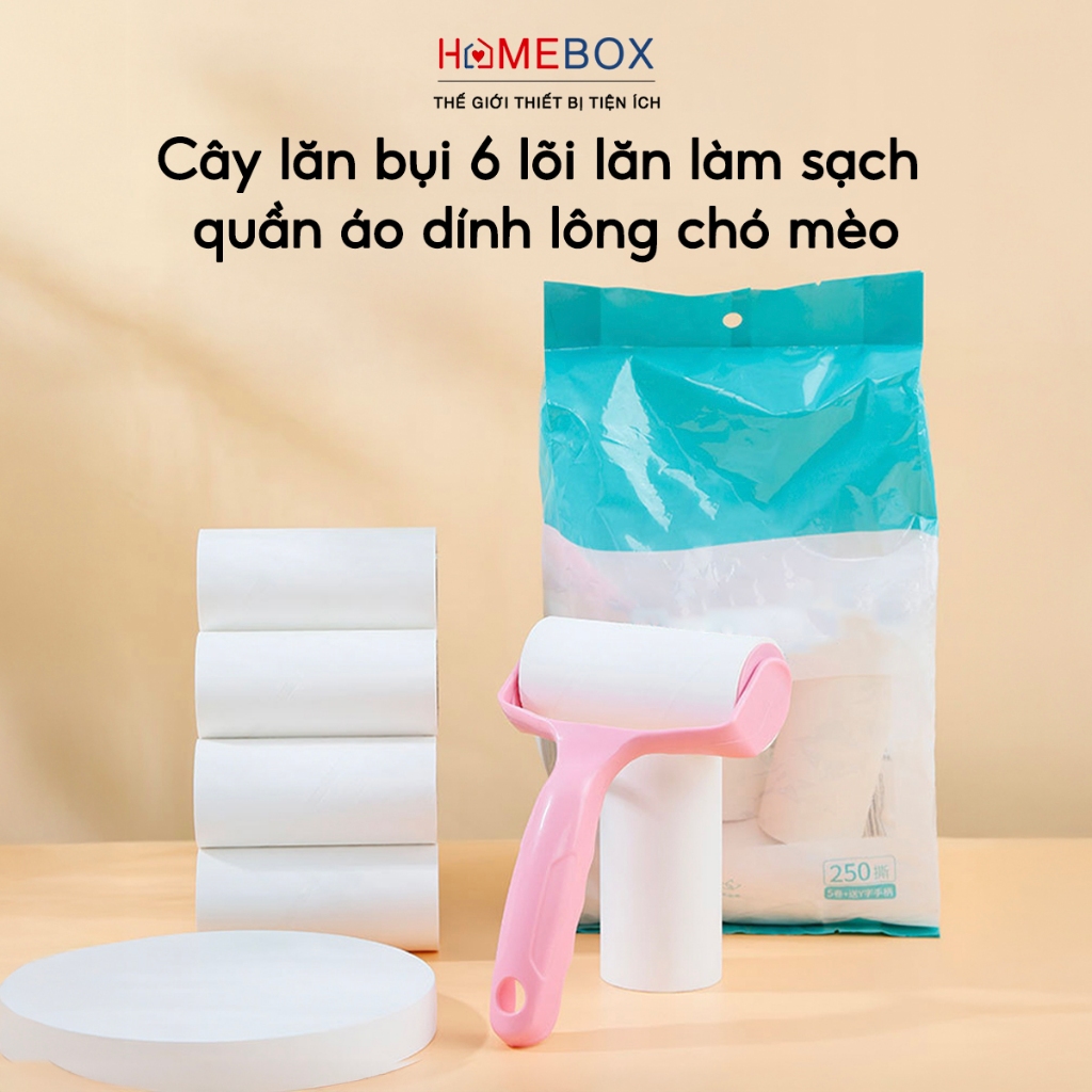 Cây Lăn Bụi Làm Sạch Quần Áo Chăn Màn Ghế Sofa 6 Lõi Lăn Bụi Dự Phòng 60 Lớp Dính Lông Thú Cưng