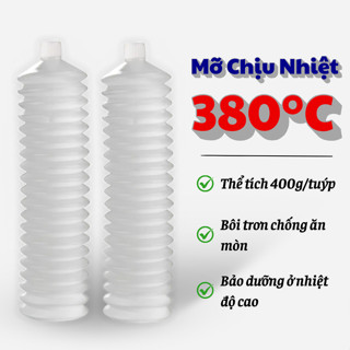 Mỡ Bò Chịu Nhiệt 380°C Màu Trắng Tuýp 400g - Mỡ Sâu Bôi Trơn Chịu Nhiệt Công Nghiệp