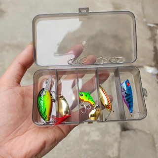 Bộ Mồi  Cơ Bản Cho Ae Lure Suối - Hoặc  Câu Rô Phi ạ  - Bộ Mồi BS 01 Combo 5 con mồi Tặng Kèm Hộp và Khóa như ảnh