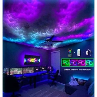   🚀🚀 COMBO Phụ kiện decor trần mây bông làm đèn đám mây sấm chớp dây đèn led ARGB đuổi 